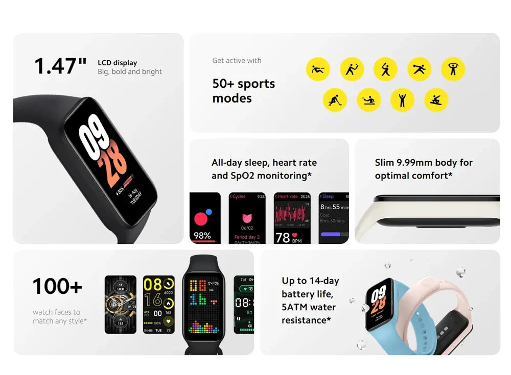 XIAOMI Band 8 Active 1.47" Smart Fitness Band