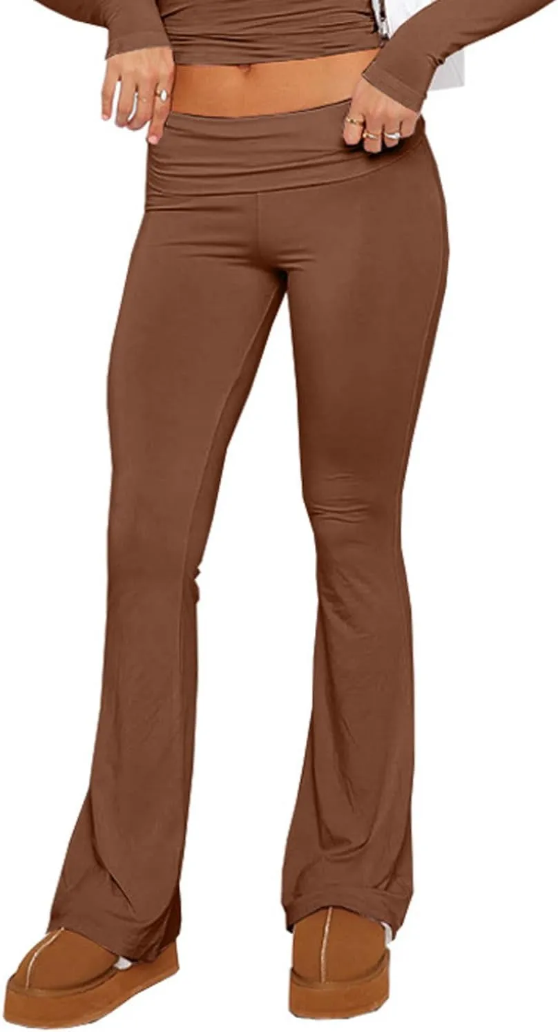 Xixiuly Women Casual Skinny Leggings Flare Bell Bottom Bootcut Low Waist Yoga Pants Palazzo Long Trousers Jogger Sweatpants