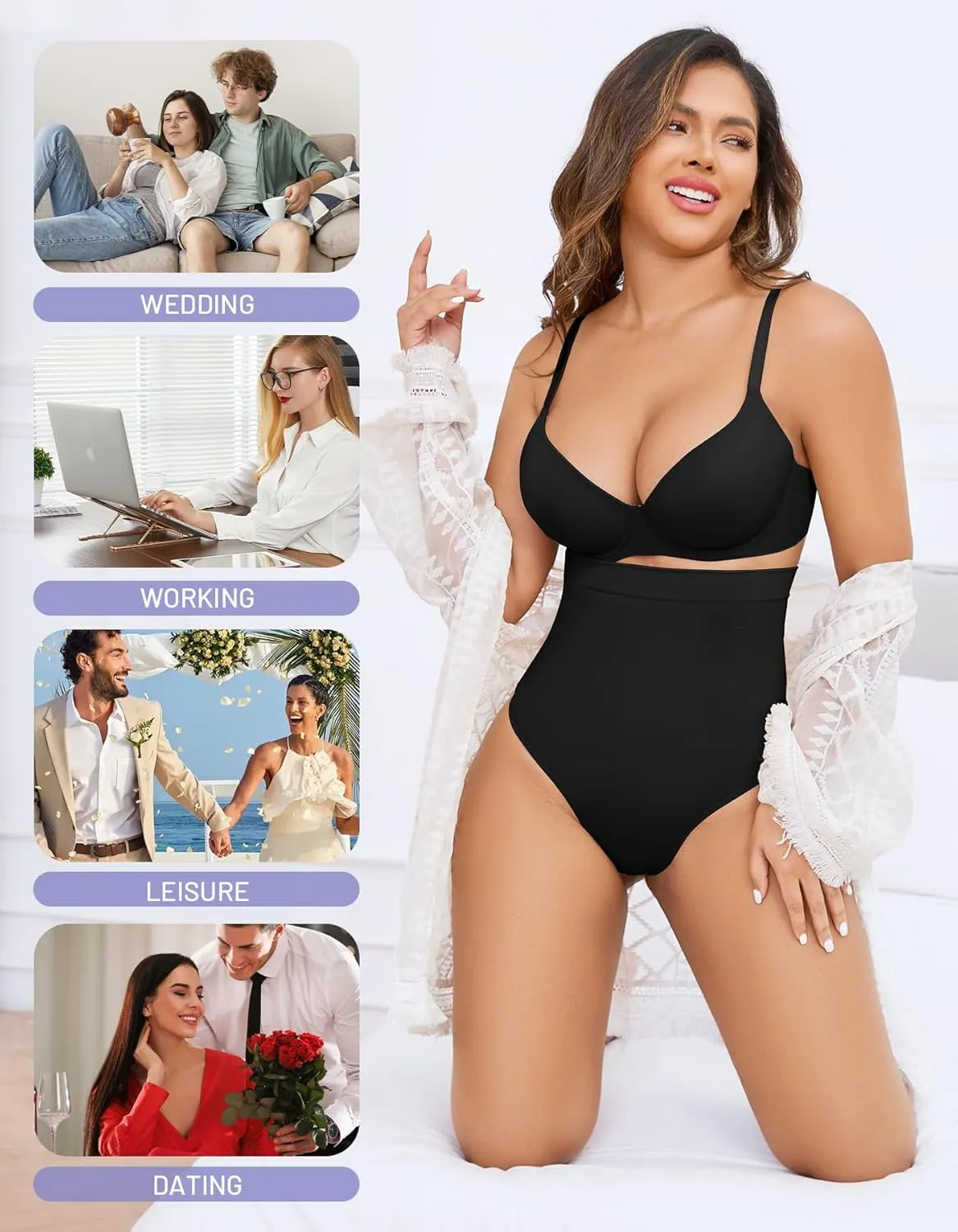 YADIFEN Tummy Control Thong Shapewear for Women High Waist Body Shaper Briefs Seamless Thong Shapewear for Women