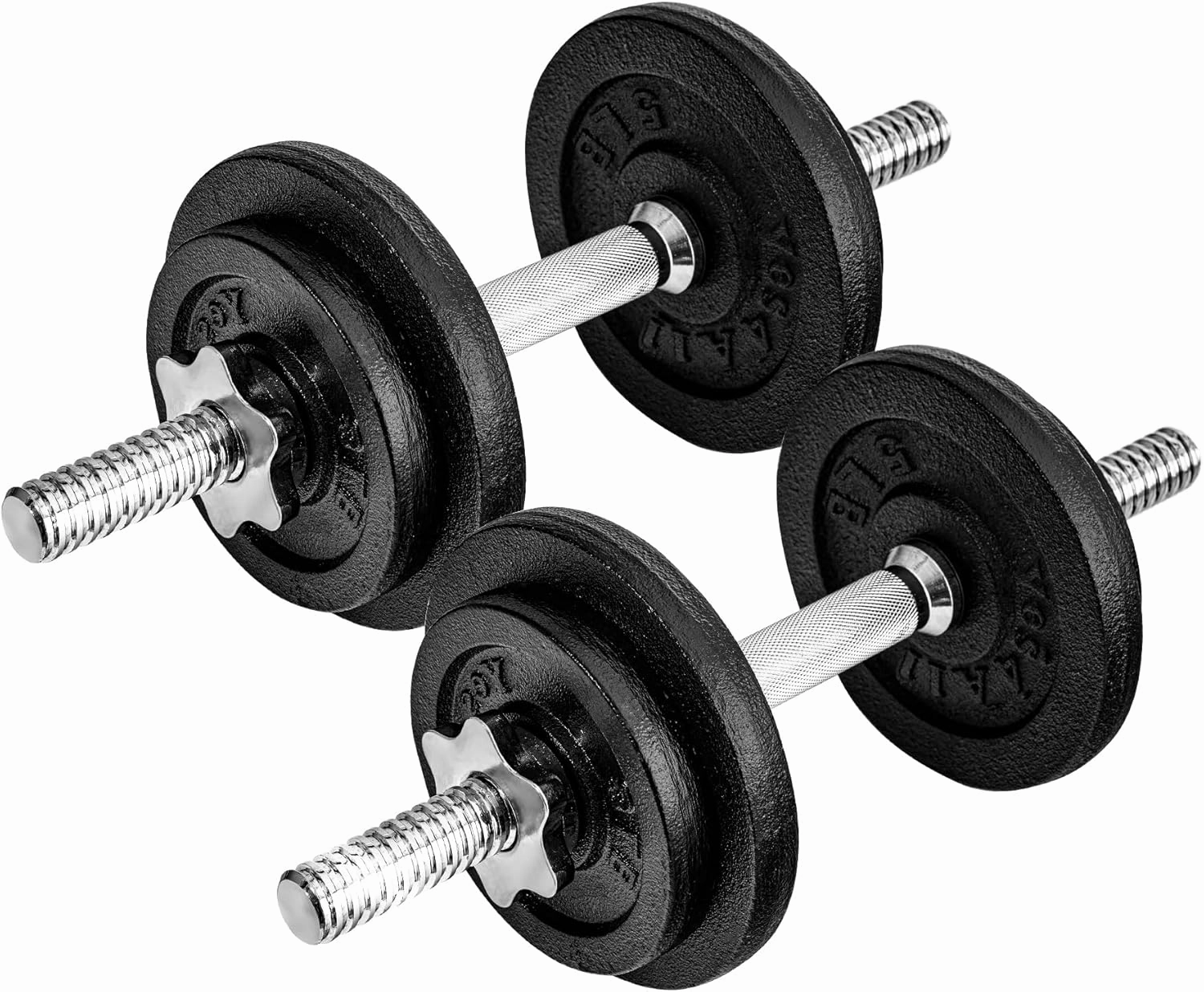 Yes4All Old School Adjustable Dumbbell Set with Weight Plates, Star Lock Collars/Connector, 40lbs to 200lbs Adjustable Weight Plates Set