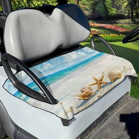 Yewattles Golf Cart Seat Cover Portable Club Car Seat Towel Universal Fit 2-Seat Golf Cart