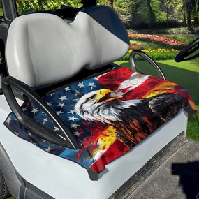 Yewattles Golf Cart Seat Cover Portable Club Car Seat Towel Universal Fit 2-Seat Golf Cart