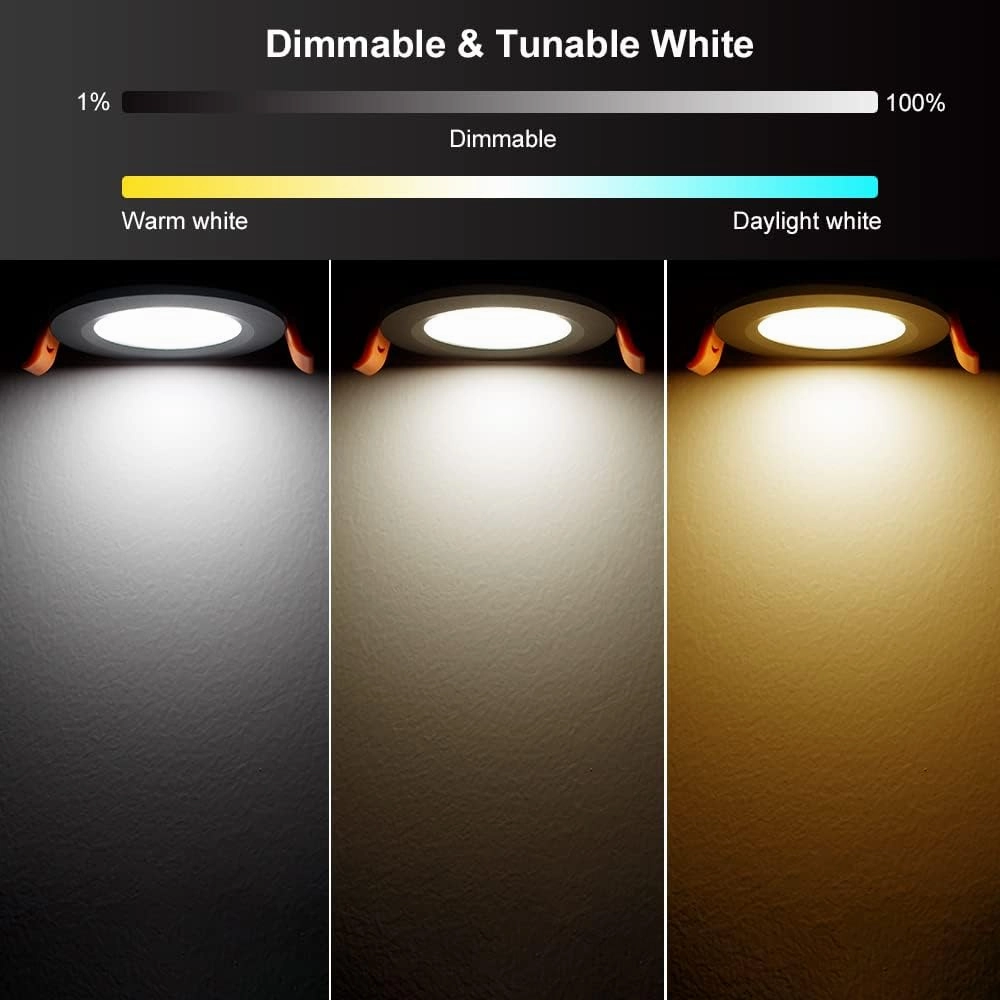 YGS-Tech Smart 2 Inch Recessed Lighting, WiFi LED Downlight 5W 120V, Compatible with Alexa and Google Home, Dimmable RGB & CCT 2700-6500K, Black Trim, Ceiling Light with LED Driver (1 Pack)