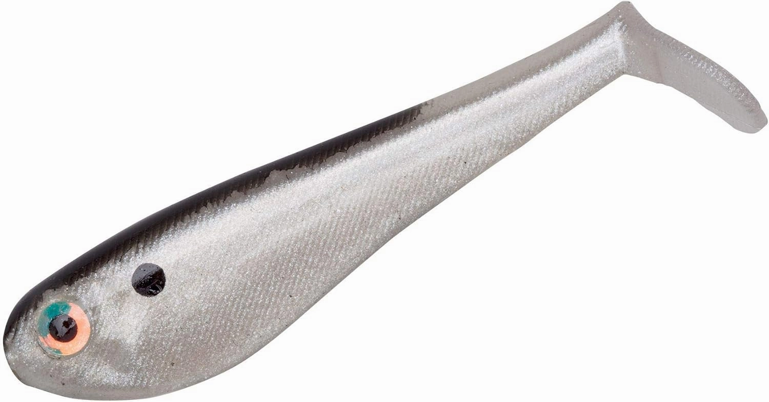 Yum Money Minnow Original Soft Plastic Minnow Swim-Bait Paddle-Tail Fishing Lure, Pearl/Black Back, 3.5'