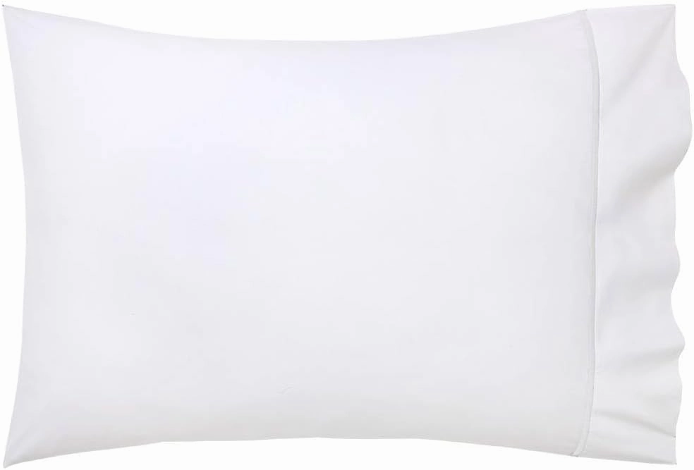 Yves Delorme Athéna Blanc King 21 x 43 in Pillowcase Extra Soft and Cooling Luxury Sheets, 100% Natural Organic Cotton - Breathable and Durable