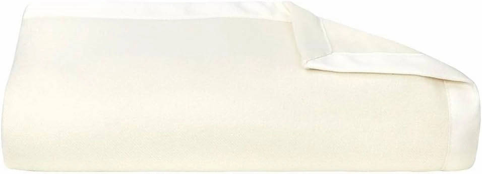 Yves Delorme Duchesse Nacre (Ivory) Blanket - Cashmere - Durable, Warm and Cozy Luxury Throw Blanket