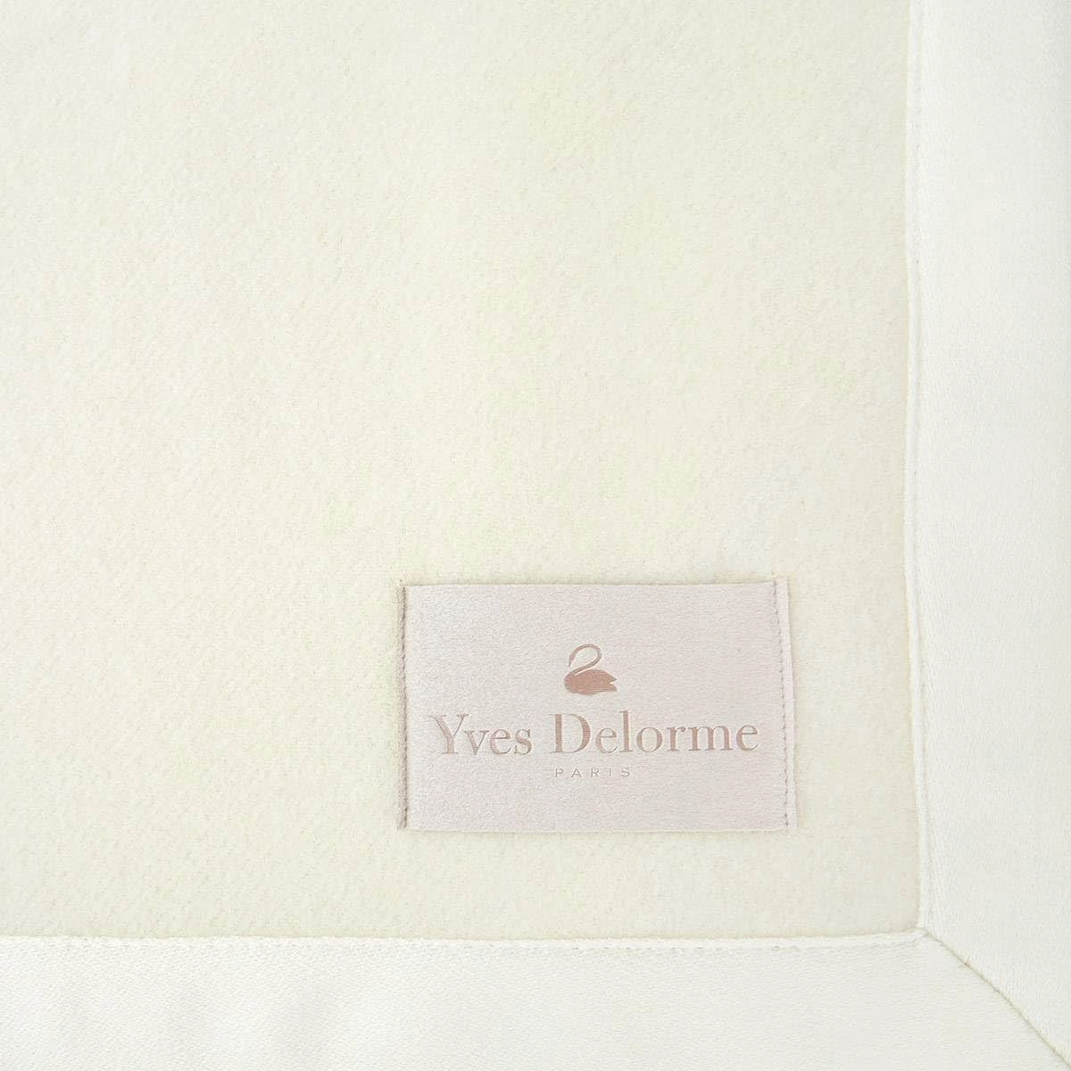 Yves Delorme Duchesse Nacre (Ivory) Blanket - Cashmere - Durable, Warm and Cozy Luxury Throw Blanket