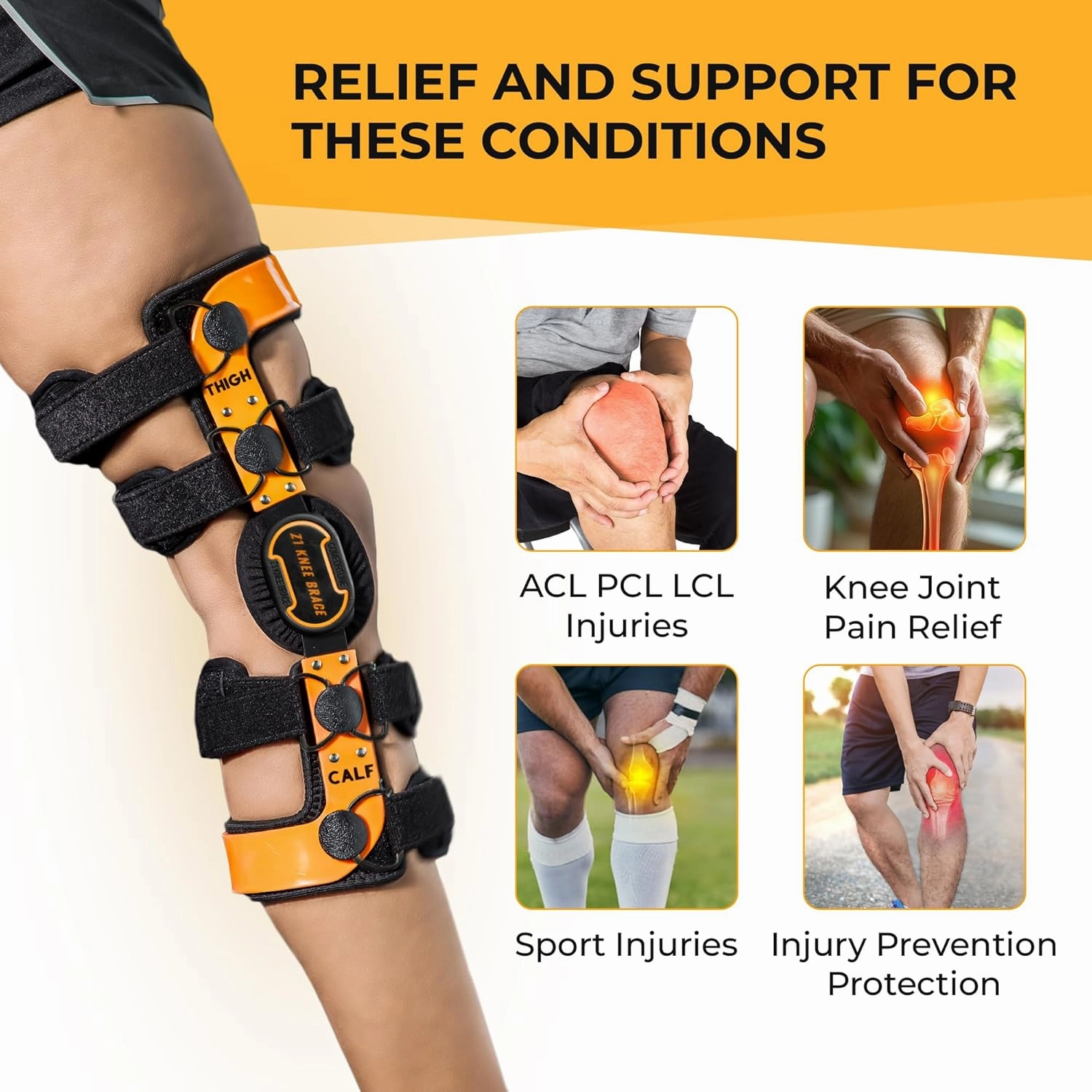 Z1 K2 Comfortline Hinged Knee Brace for Men & Women – Knee Support for ACL, MCL, LCL, PCL, Ligament and Sports Injuries, Arthritis Pain, Meniscus Tear and Mild Osteoarthritis (S9)