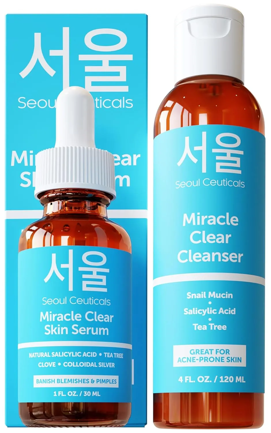 Zombie Acne Kit - Korean Skin Care Treatment for Acne Prone Skin - Rapid Action Salicylic Acid, Tea Tree & Clove For Even Skin Tone