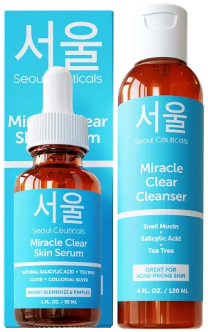 Zombie Acne Kit - Korean Skin Care Treatment for Acne Prone Skin - Rapid Action Salicylic Acid, Tea Tree & Clove For Even Skin Tone