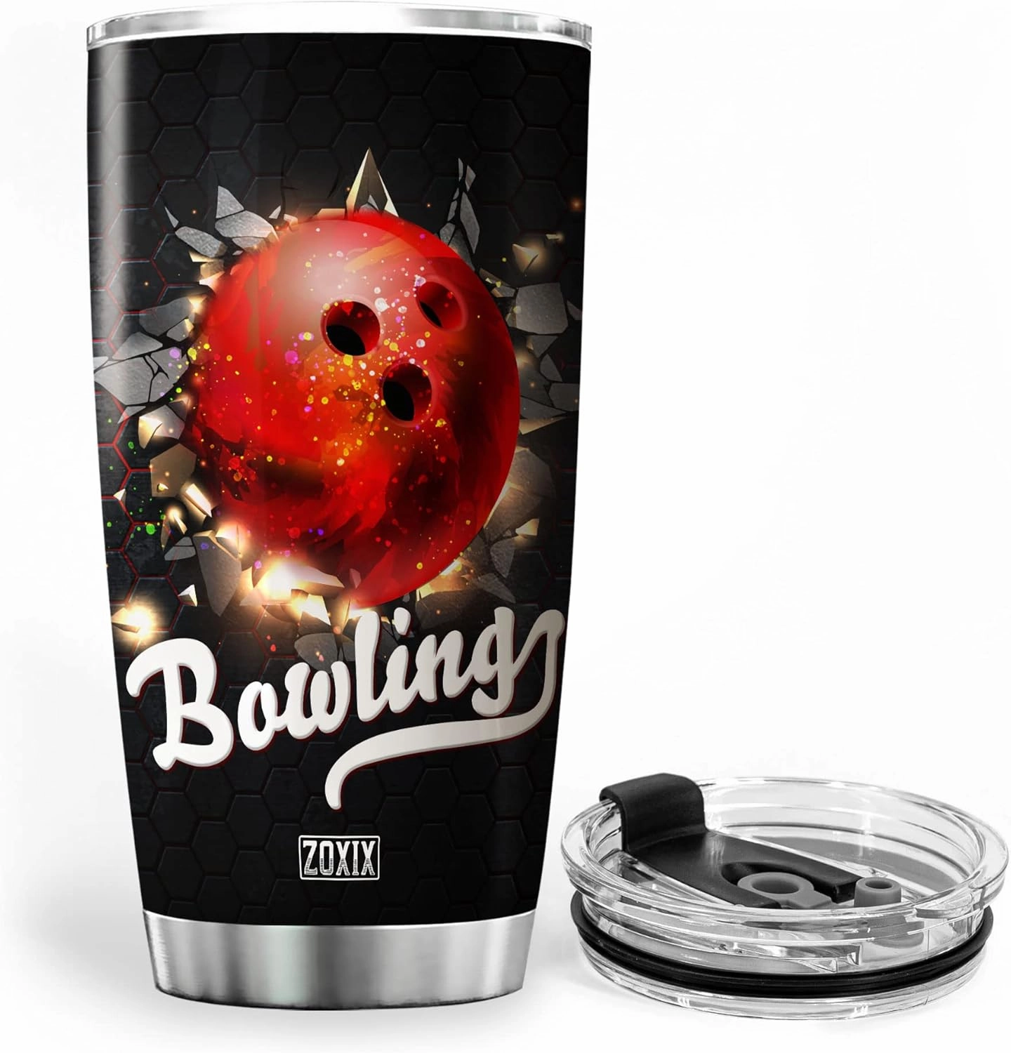 ZOXIX Bowling Tumbler With Funny Sayings For Women Stainless Steel Cup With Lid 20oz Bowling Gifts And Novelties Target Sports Themed Gifts Insulated Coffee Mug Birthday Present