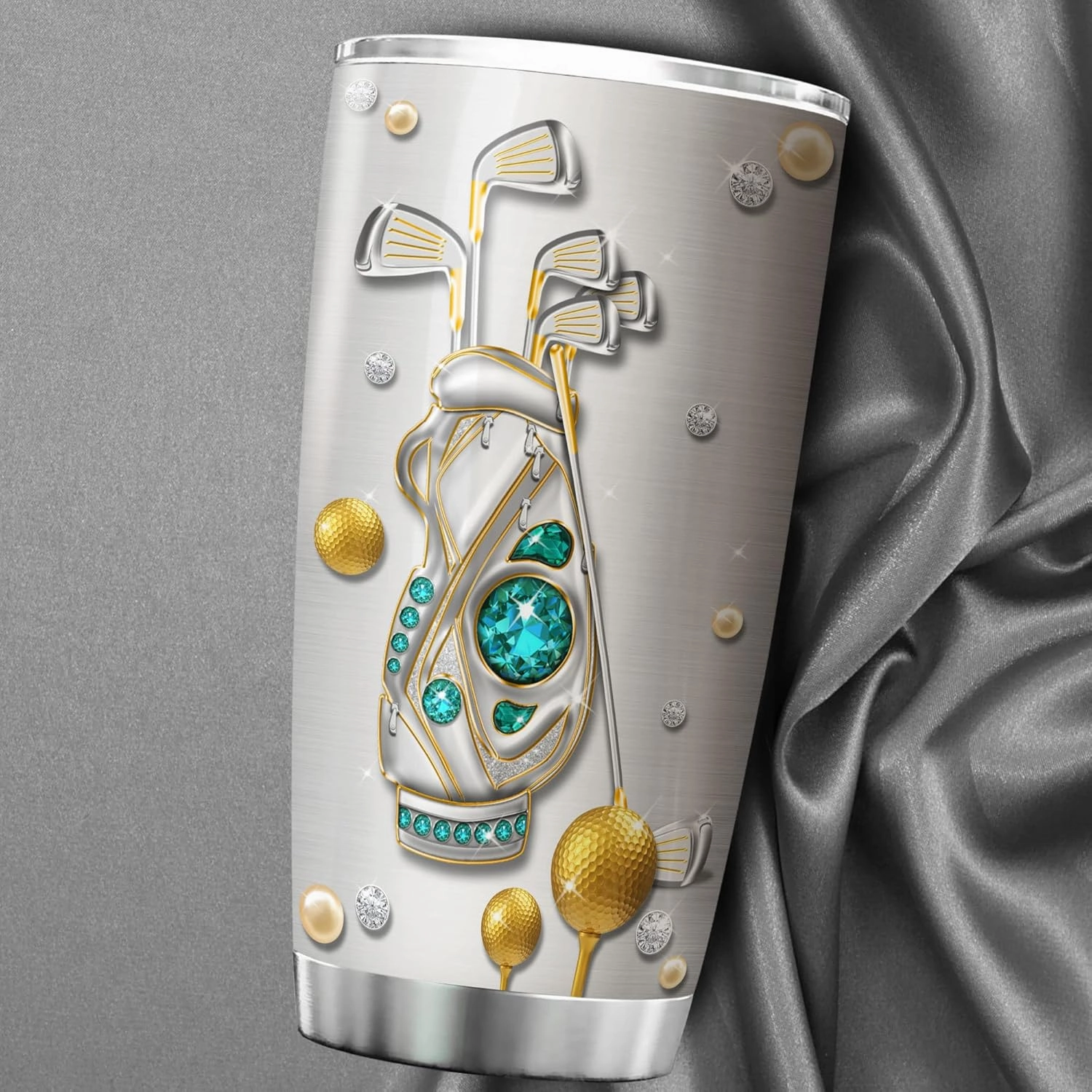 ZOXIX Golfer Nutrition Facts Stainless Steel Tumbler 20oz Jewelry Style Golfing Gifts For Boyfriend Funny Saying Golf Lover Birthday Gift Insulated Cup For Golfers Coffee Mugs