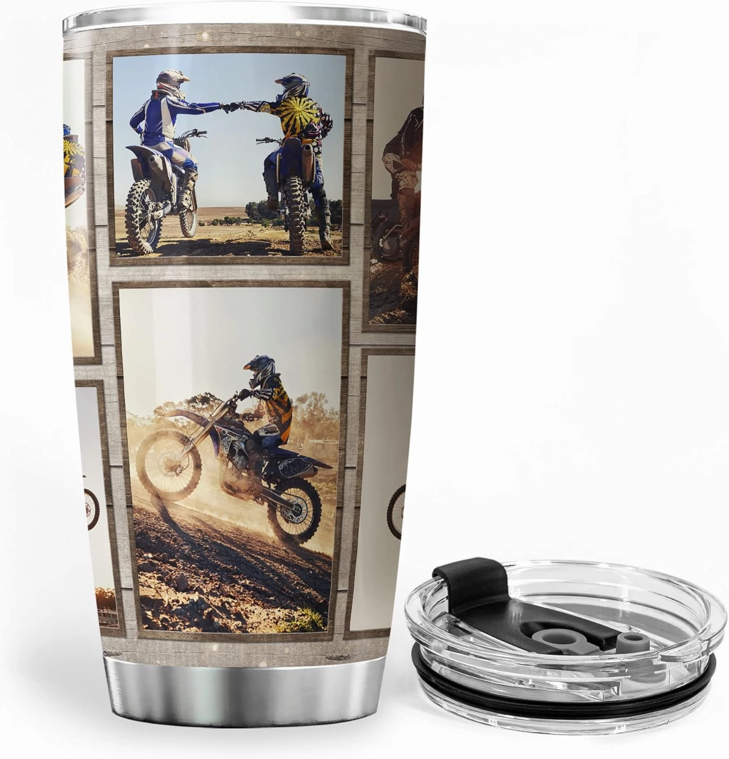 ZOXIX Life Is An Adventure Enjoy The Ride Personalized Tumbler Dirt Bike Lover Gift For Bikers Custom Picture Gift Stainless Steel Cup Racing Motocross Gifts For Dad Insulated Mug