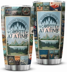 ZOXIX Making Memories One Campsite At A Time Tumbler Vintage Camping Gift For Women Insulated Camper Coffee Mug Stainless Steel Travel Cup For Campers Camping Enthusiast Gifts