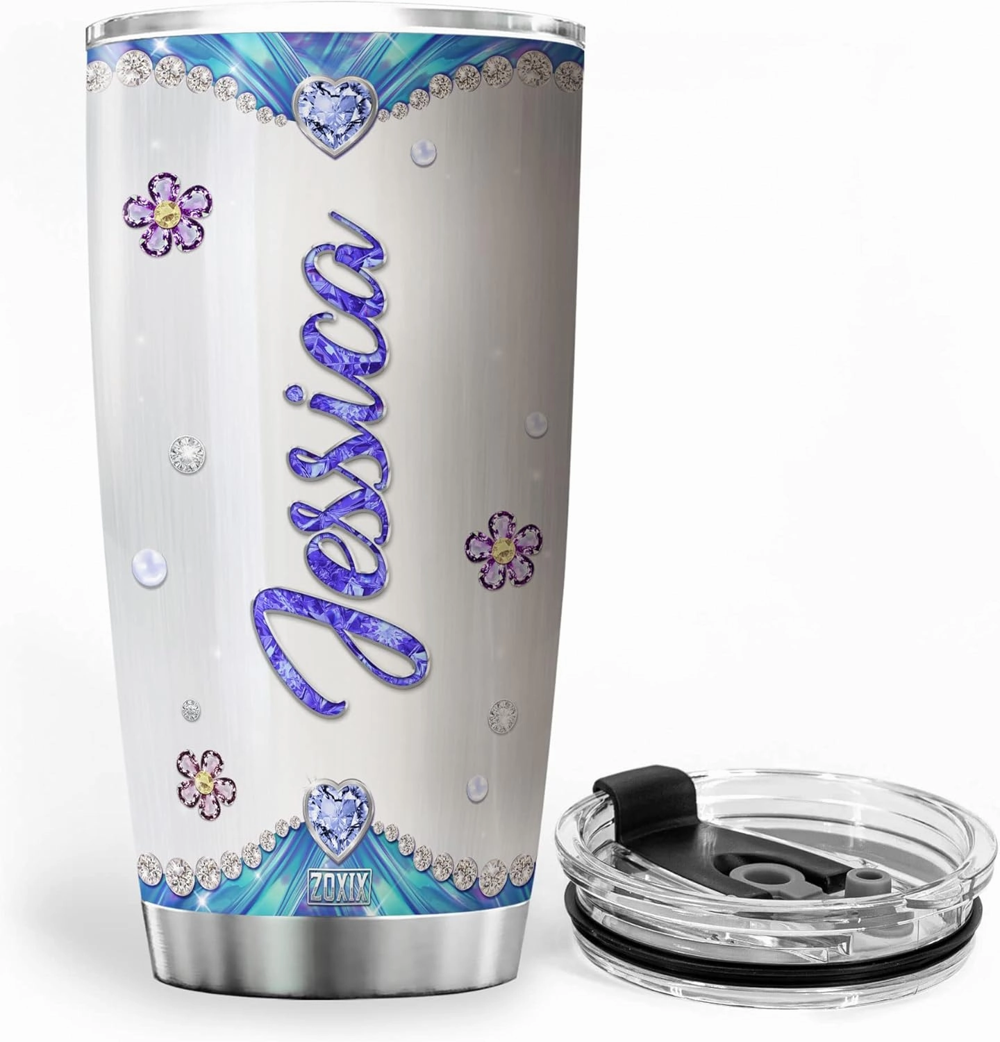 ZOXIX Personalized Dragonfly Insulated Tumbler Faith Hope Love Gift Custom Name Travel Cup 20oz Jewelry Style Dragonflies Gifts For Women Christian Insect Animal Print Coffee Mug